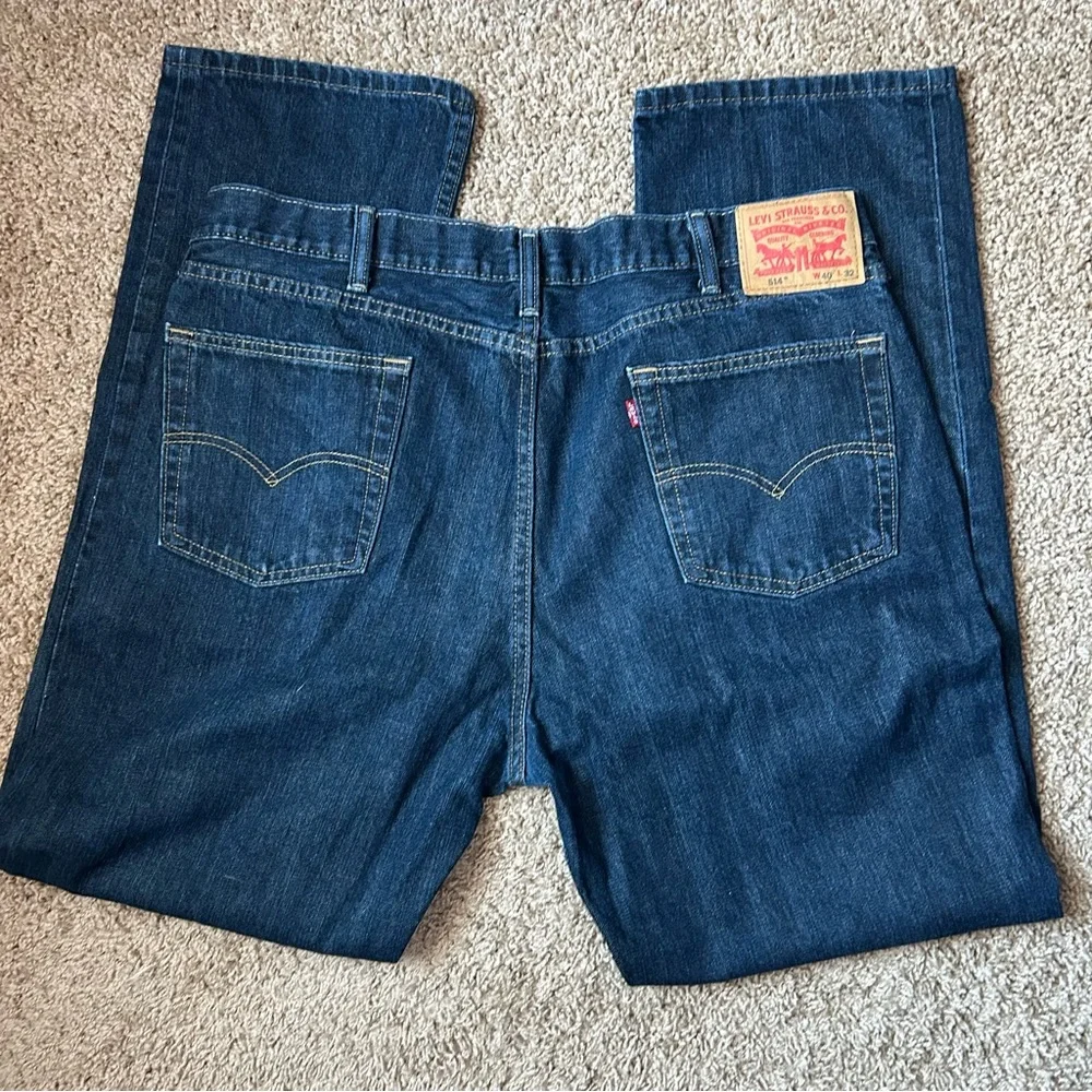 Men’s Levi’s 514 Dark Wash Denim Straight Fit Flex Jeans Size 40x32 |C59 - Picture 1 of 11